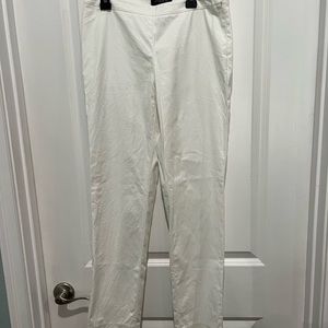 Lafayette 148 White side zip pants, slit side bottoms, Sz 2